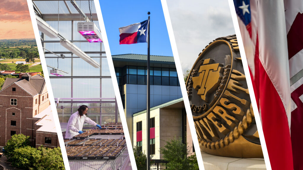 A collage of photos from different universities within the TAMU system.