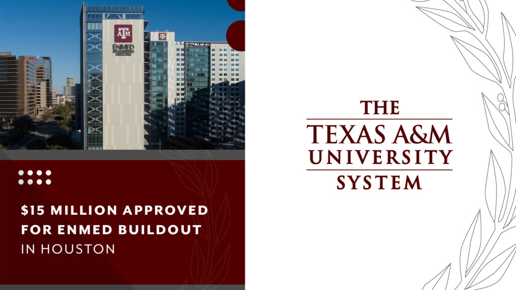 Texas A&M’s ENMED Tower adjacent to the Texas Medical Center in Houston