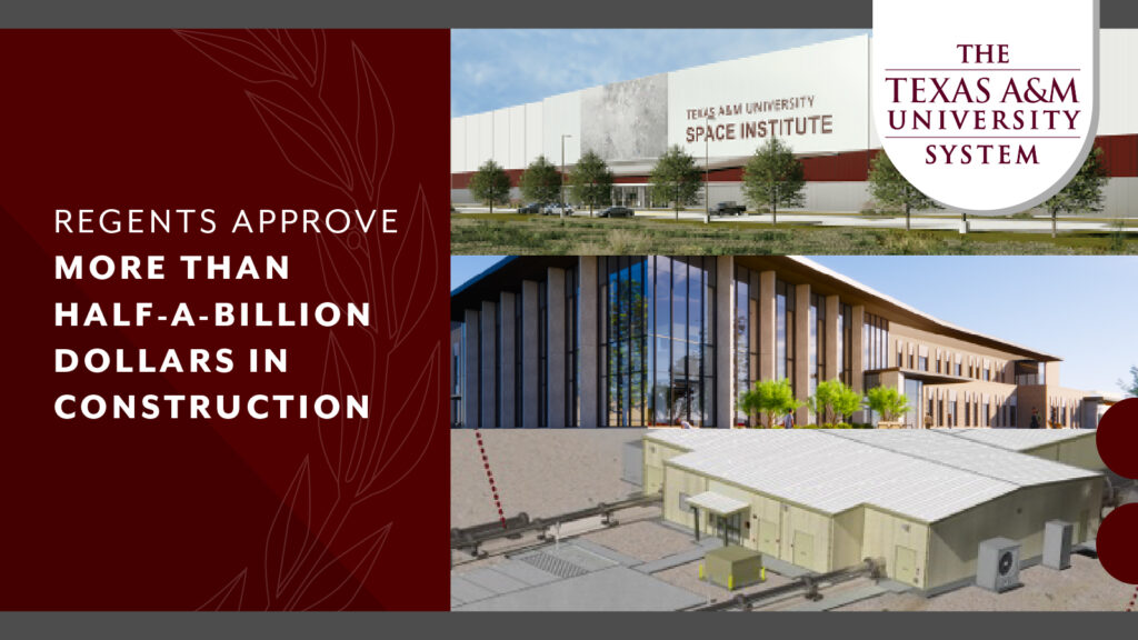 Renderings of different construction projects across multiple system campuses.